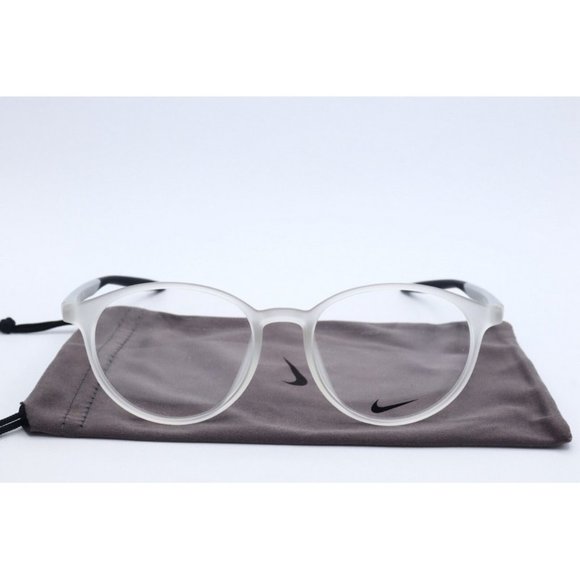 Nike Authentic NK 7264AF 906 Matte Clear Oval Eyeglasses Clear Lenses 51mm - Picture 3 of 6